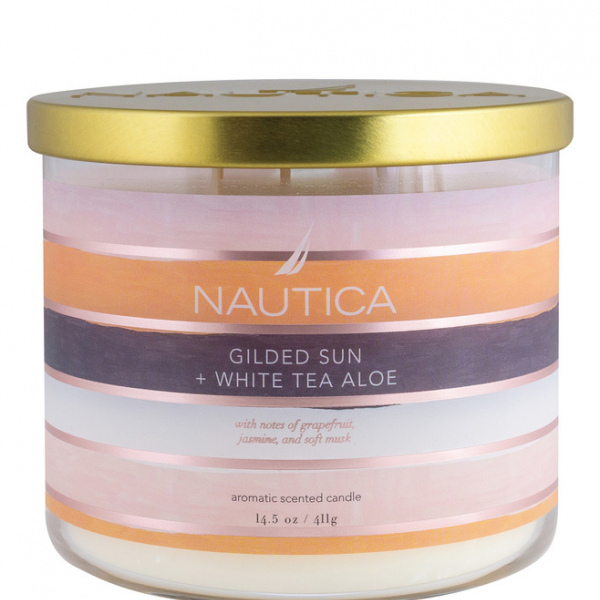 Nautica Gilded Sun & White Tea Aloe Candle